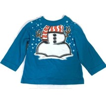 Childrens Place Boys Long Sleeve Snowman Top 100% Cotton Blue Size 9 - 1... - $6.92