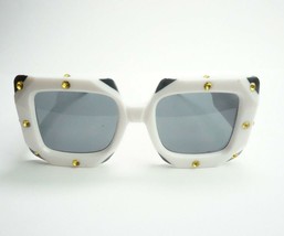 Exaggerated Geometric oversized Sunglasses white costume large frame thick - £15.82 GBP