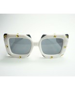 Exaggerated Geometric oversized Sunglasses white costume large frame thick - £15.59 GBP