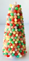 Jelly Bean Style Wax Christmas Tree Candle 8&quot; Tall Colorful Holiday Decor b - $33.85