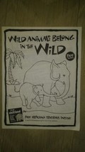 Peta Kids Elefriend Coloring Activity Book Stickers Elephant Poster Wild Animals - $13.85