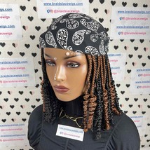 Scarf Wig Short Curly Box Braids Headband Braided Wigs For Black Women - £106.79 GBP