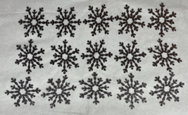 15 Snowflake Die Cuts Scrapbook Cards Paper Piecing Crafts Silver Glitter - £1.30 GBP