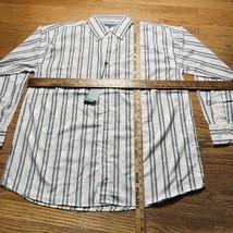 Y2K NEW Vtg Koman Striped Button Shirt Long Sleeve Light Embroidered Men... - £14.12 GBP