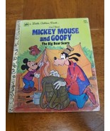 Little Golden Book Disney&#39;s Mickey Mouse And Goofy The Big Bear Scare 19... - $2.95