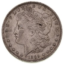 1889-O $1 Silver Morgan Dollar in AU Condition, Nice Luster, Mostly White - £77.52 GBP