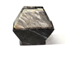 Solid Marble Drink Coasters With Holder For Coffee Table, Absorbent Coaster - £21.62 GBP