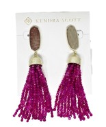Kendra Scott Marin Cranberry Purple Earrings Beaded Tassel Drop NEW - £49.75 GBP