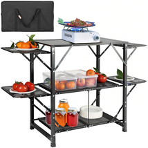 VEVOR Camping Kitchen Table, One-piece Folding Portable Cook Station, Al... - €63,52 EUR