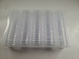 100 Coin Capsules - 30mm Size, Plastic Storage Box Included - £7.11 GBP