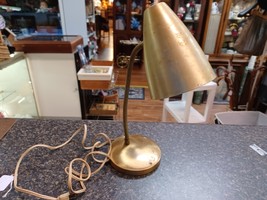 Vtg Desk Lamp Mid Century Modern MCM Machine Age Spun Aluminum Gooseneck... - $34.64