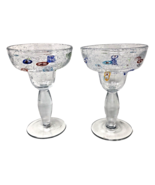 Hand Blown Margarita Glasses Art Glass Bullicante Millefiori Barware Set... - £19.66 GBP