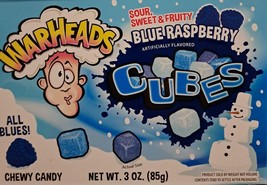 Warheads Chewy Candy - Blue Raspberry Cubes 12 boxes (36 oz.) - 3 oz. ea. x 12 - £35.49 GBP