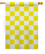 Yellow Checker House Flag Merchant 28 X40 Double-Sided Banner - £29.55 GBP