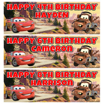 DISNEY CARS Personalised Birthday Banner - Disney Cars Birthday Party Banner - $5.38