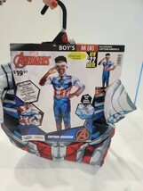 Avengers Captain America Costume Boys Medium 8 Marvel Jumpsuit Mask Hall... - $380.59 MXN