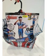 Avengers Captain America Costume Boys Medium 8 Marvel Jumpsuit Mask Hall... - $27.11 CAD