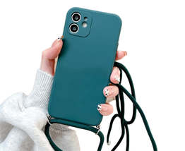 Anymob Samsung Phone Case Dark Green Crossbody Necklace Lanyard- A50 51 71 32 32 - £18.63 GBP