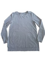 EILEEN FISHER Grey Stretch Jersey Tunic Crewneck Long Sleeve Top Sz Small - $24.75
