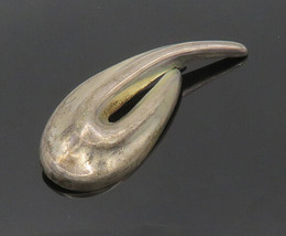 ZINA 925 Silver - Vintage Smooth Shiny Modernist Swirl Brooch Pin - BP7770 - £52.43 GBP