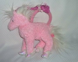 2005 TY Enchanting Horse Plush Stuffed Animal Zipper Purse, 9&quot; Pink With... - £5.41 GBP
