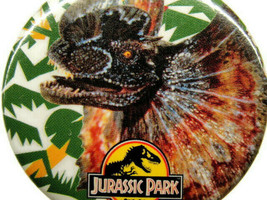 Jurassic Park Collectable Dinosaur Badge Button Pinback Vintage NOS - $12.86