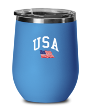 Independance Day Wine Glass USA Flag 4th July Blue-WG  - £20.74 GBP