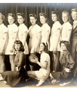 Real Photo Women&#39;s Basketball Team Unknown HighSchool Maine c1930s Sepia... - £45.23 GBP