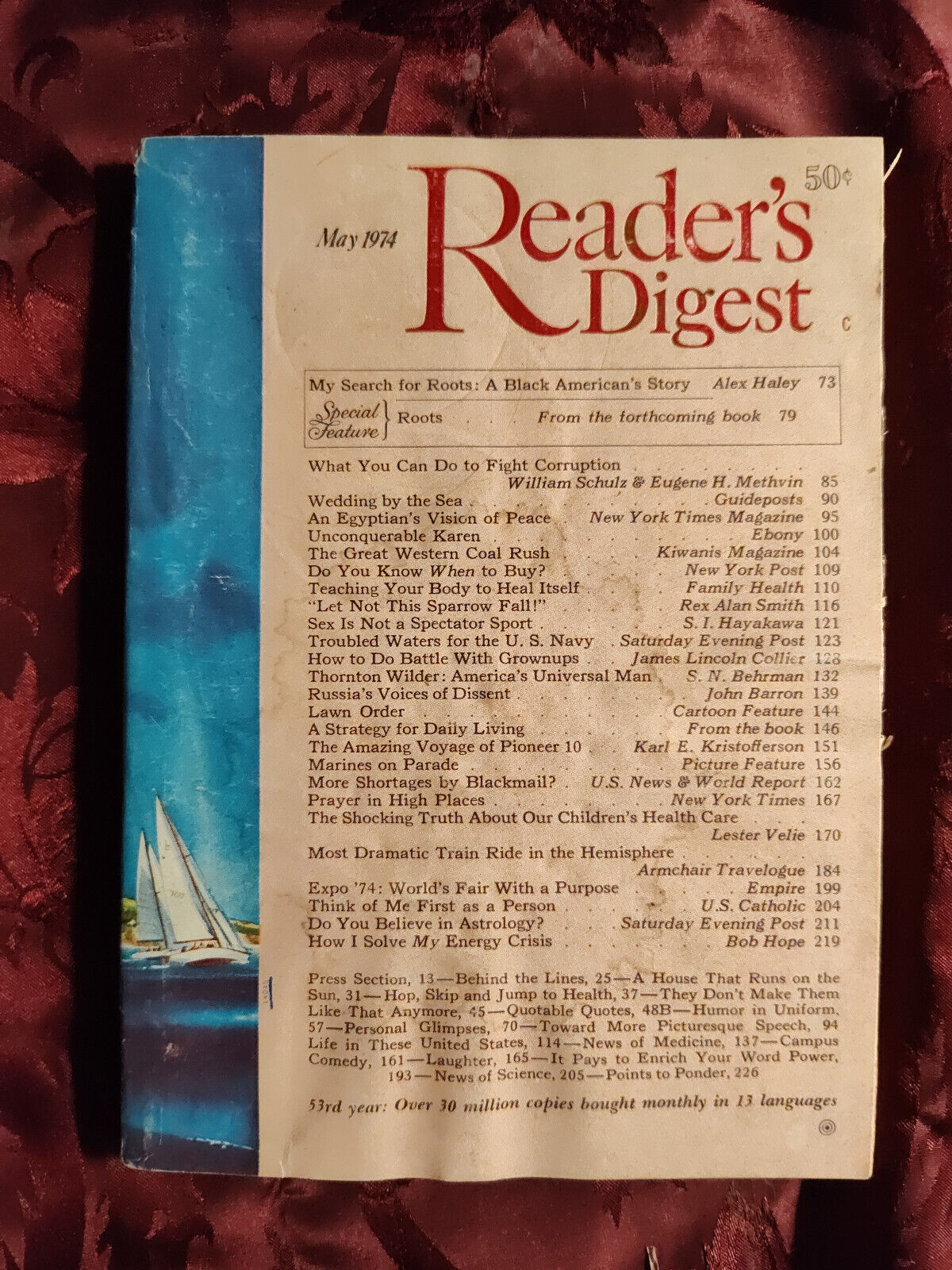 Primary image for Readers Digest May 1974 John Barron Bob Hope Alex Haley Roots Thornton Wilder