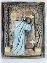 Behold Jesus Christ Knocking At Door 3D Plaque Wall Hanging Creative Arts VTG - £24.53 GBP