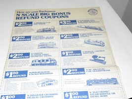 BACHMANN N SCALE-1985 COUPON SHEET - EXC -M35 - $2.37