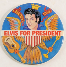 Vintage Crown Publishers Inc. Elvis For President 3&quot; Pinback Button Pin Badge - £11.93 GBP