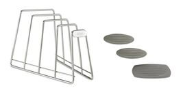 All-Clad Stainless Steel Cookware Organizer; 4 slot &amp; All-clad 3-Pc Triv... - $69.99