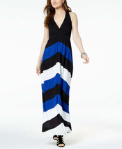 allbrand365 designer Womens Chevron Racerback Dress Size Small, Blue Che... - $100.00