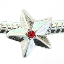 Star With Red Jewel European Bead Pandora Style Chamilia Troll Biagi - £11.79 GBP