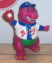 Vintage PBS Barney The Dinosaur Playing baseball 5&quot; PVC Figure VHTF Rare - £11.53 GBP