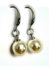 Boucles d&#39;oreilles perle 10 mm argent mariage demoiselle d&#39;honneur cadeau... - £5.44 GBP