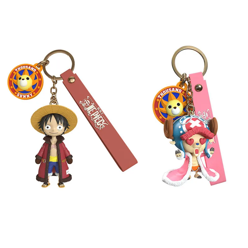 Genuine One Piece Anime Figure Luffy Chopper Keychain Pendant Cute Bag O... - £9.88 GBP+