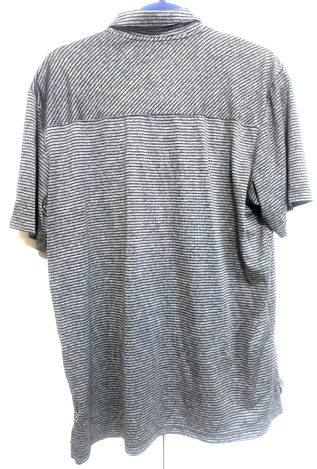 Adidas Golf L Gray & Black Striped Mens Polo Shirt Item image 2