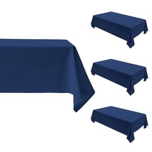 4 Pack Navy Rectangle Tablecloth - 60 X 84 Inch Fabric Table Cloth, Waterproof A - £38.32 GBP