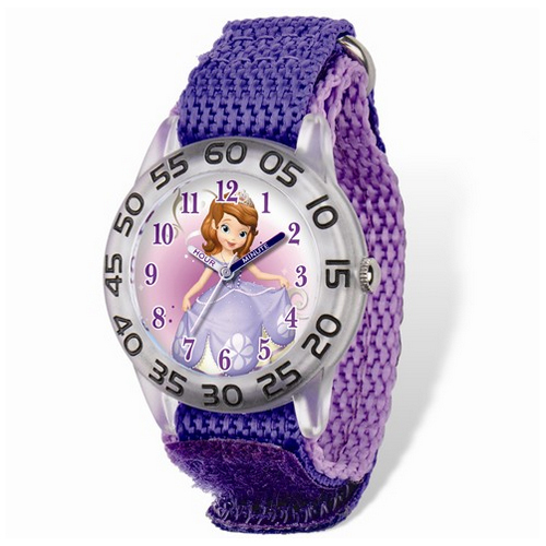 Disney Princess Sofia Acrylic Case Purple Hook and Loop Time Teacher Watch - $29.00