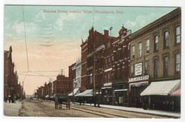 Dundas Street Woodstock Ontario Canada 1910 postcard - $6.44