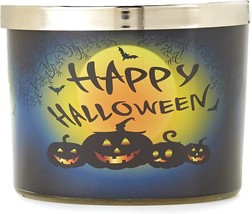 NEW Happy Halloween Jack-O-Lantern 2 Wick Pumpkin Scented Jar Candle blue - £7.82 GBP