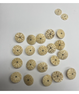 Lot 20  Mixed Lot Vintage Bone Scrimshaw Geometric Floral Etched  Button... - £33.29 GBP