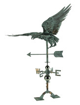 Zeckos Verdigris Patina Metal Flying Eagle Weather Vane with Roof Mount - £171.31 GBP