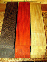 15 Pieces Kd Sanded Thin Wenge, Padauk, Canarywood 12&quot; X 3&quot; X 1/4&quot; - £38.52 GBP