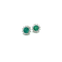 Natural Emerald Diamond Stud Earrings 14k WG 3.14 TCW Certified $3,950 307913 - £1,521.93 GBP