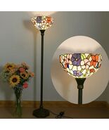 Beautiful Tiffany Stained Glass Mosaic Corner Floor Lamp - $180.00