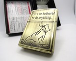 Cat I can&#39;t be bothered to do enything. Engraved Zippo Solid Brass 2022 MIB - $63.95