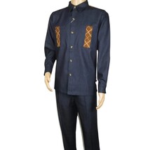 Men's Stacy Adams Two Piece Matching Walking Set Leisure Suit 15072 Indigo Blue image 4